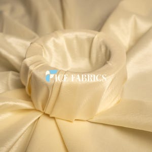 Ivory Stretch Taffeta Fabric By The Yard Nylon Spandex Taffeta Fabric for Dress, Clothing, costume, Bridal Wear (60” Wide)