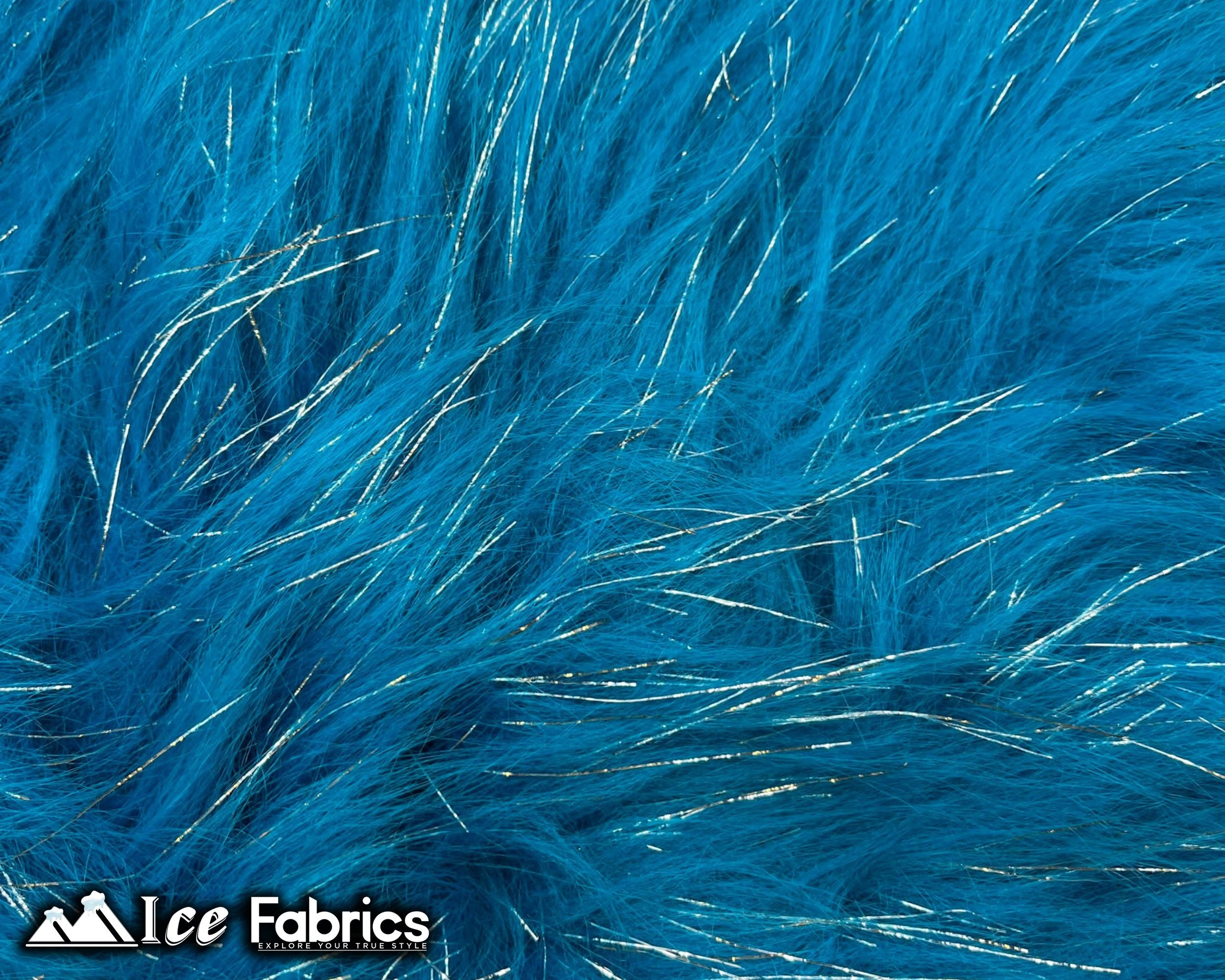 Faux Fur Long Pile Fabric Mongolian By The Yard- 2 Tone Tinsel