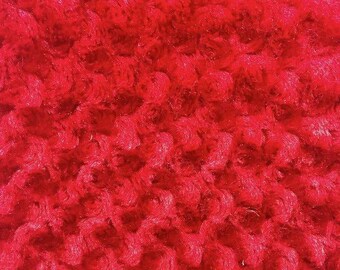 Tkanina Minky w kolorze rozety Red Rose krojona na wymiar | Ultramiękka tkanina | Tkanina o szerokości 58 cali z pluszową fakturą | RoseSoft