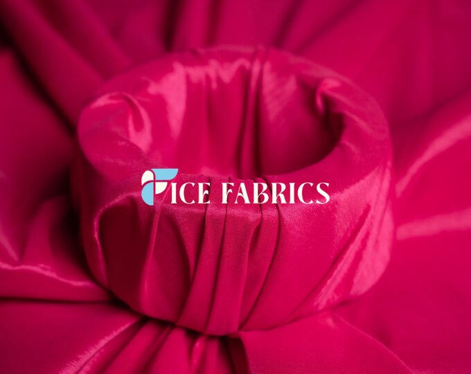 Fuchsia Stretch Taffeta Fabric By The Yard Nylon Spandex Taffeta Fabric for Dress, Clothing, costume, Bridal Wear (60” Wide)