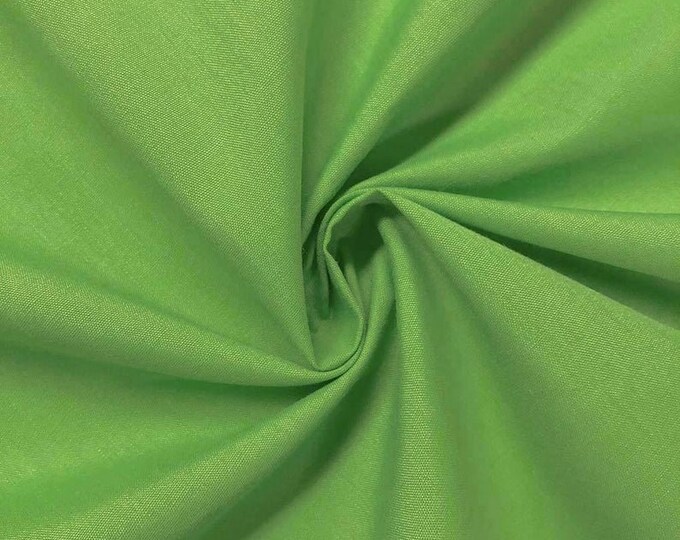 Apple Green_ High Quality 60 Wide Poly cotton Fabric By The Yard/Costumes, Decor, Dresses, Shirt Clothing, Garments Bed Spreads Pillow Cases