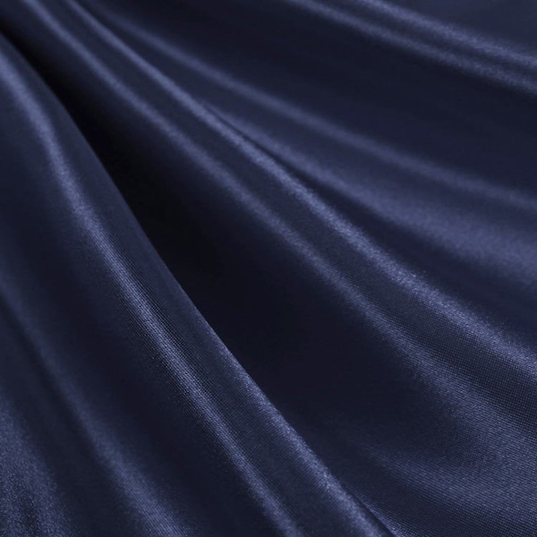 Navy Blue_ Medium High Quality Satin Fabric Sold By The Yard/ 60'' Wide Inches Used For Dresses, Decorations, Fashion Show/Wholesale Price