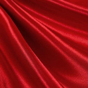 Red_ Medium High Quality Satin Fabric Sold By The Yard/ 60&#39;&#39; Wide Inches Used For Dresses, Decorations, Fashion Show/Wholesale Price