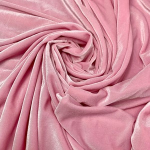 NEW! Designer Velvet Upholstery Fabric - Dusty Mauve Pink