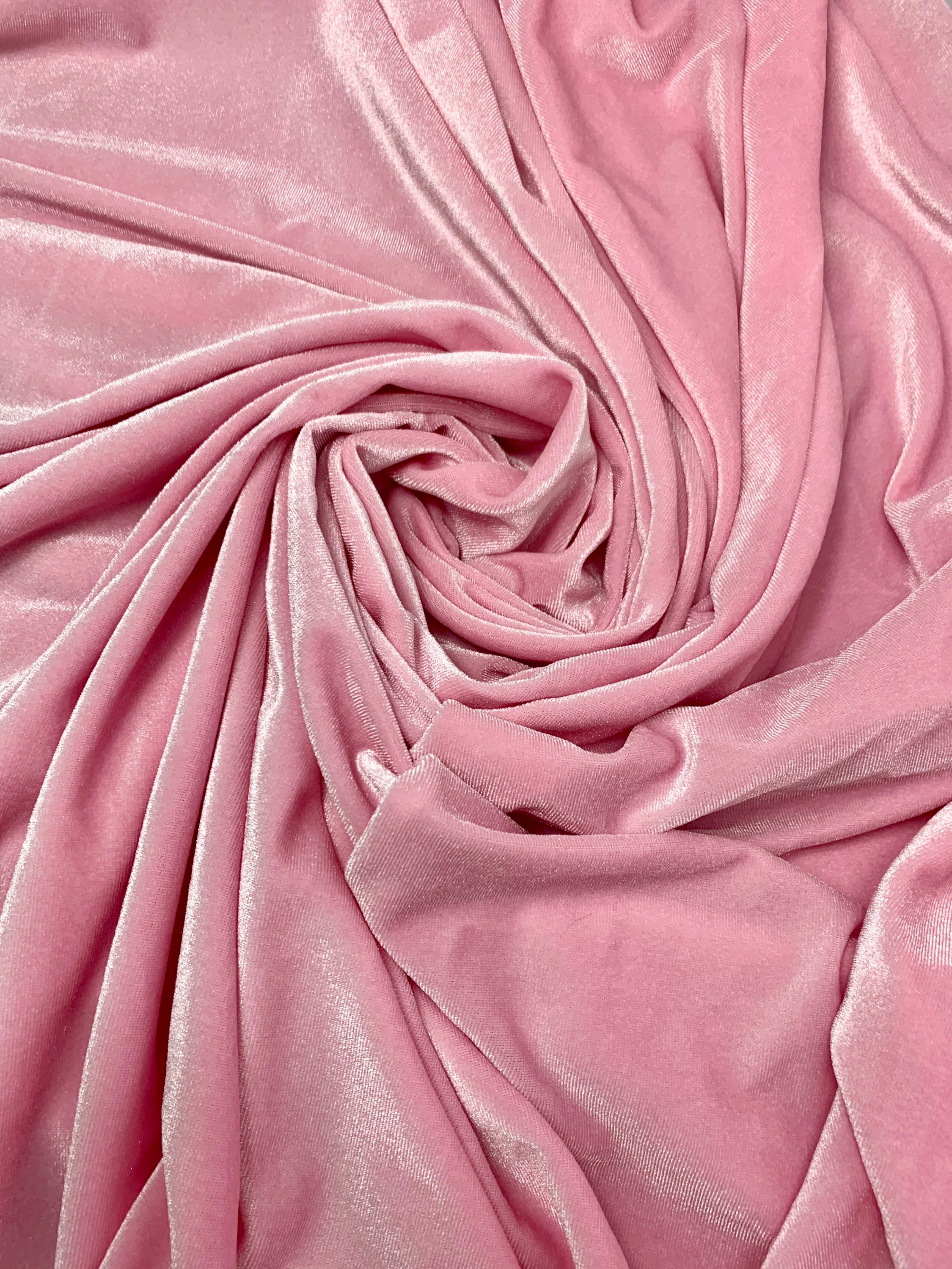 Dusty Pink Stretchy Velvet Fabric by the Yard Stretch Fabrics Polyester  Spandex for Scrunchies Clothes Costumes Crafts Bows 