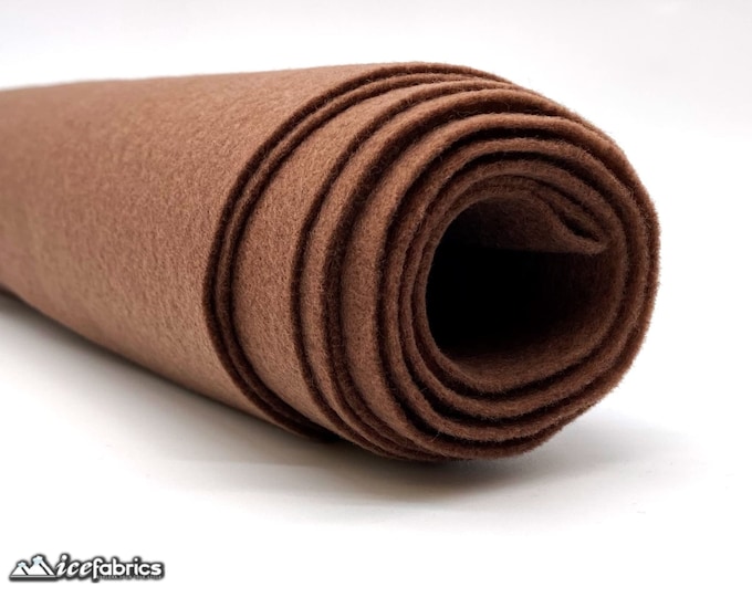Light Brown Acrylic Felt Fabric By The Yard | Crafts Fabric | 72” Inches Wide | Thick Acrylic Felt Fabric