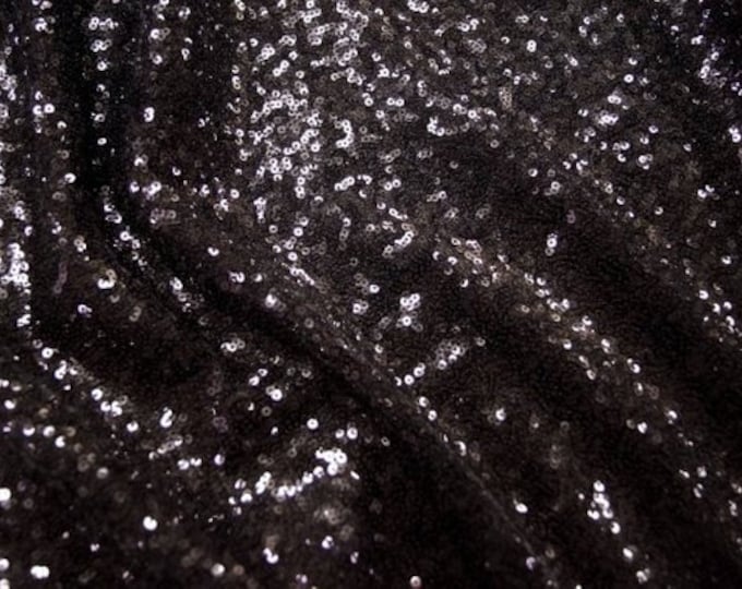 Fabulous Black Spangle/Glitz Sequins 55" Sold by Yard runners dress tablecloths decorations