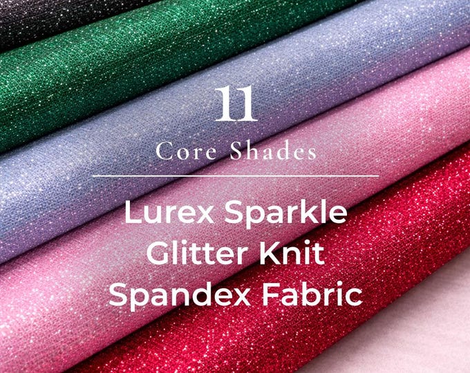 Lurex Sparkle Glitter Knit Spandex Fabric by the Yard for Dancewear and Apparel