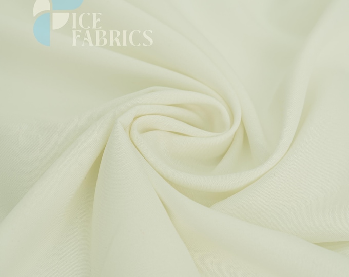 Ivory Solid Poly Poplin Fabric by the Yard for Clothing, Crafts and Decorations | Poplina Luxe