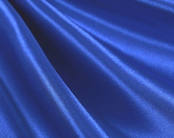 Royal Blue_ Medium High Quality Satin Fabric Sold By The Yard, Used For Dresses, Decorations, Fashion Show, Wholesale Price | LuxeCharmeuse