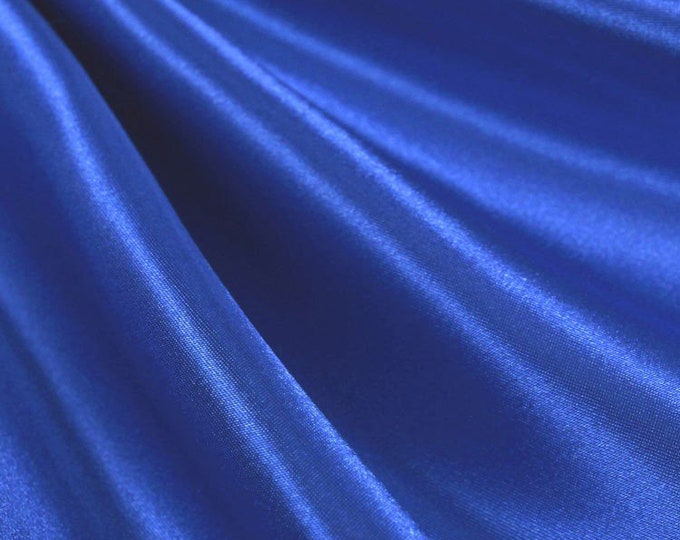 Royal Blue_ Medium High Quality Satin Fabric Sold By The Yard/ 60'' Wide Inches Used For Dresses, Decorations, Fashion Show/Wholesale Price