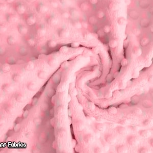 Neue Rosa Minky Polka Dot Stoff Meterware | Großhandelspreis Ultra Soft Fleece-Stoff | 60 &quot;Breit