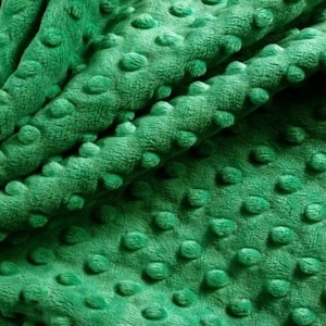4 Way Stretch High Quality 60 Wide Minky Dimple Dot Fabric Sold By The Yard// (Kelly Green) 1 Yard Soft Minky Fabric For Blanket