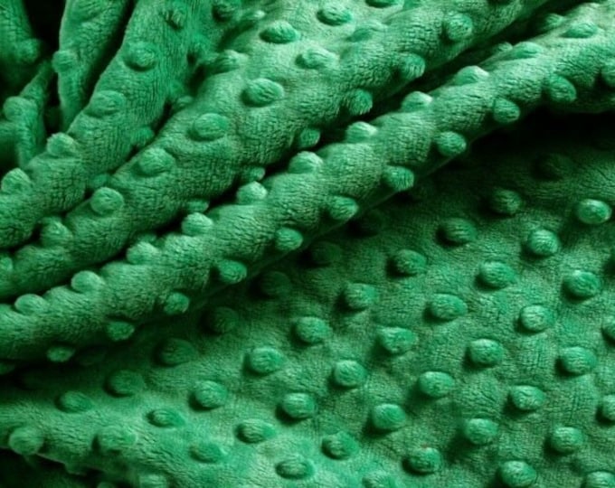 4 Way Stretch High Quality 60 Wide Minky Dimple Dot Fabric Sold By The Yard// (Kelly Green) 1 Yard Soft Minky Fabric For Blanket