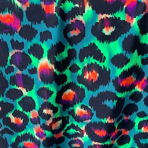 Green Leopard Chito Nylon Spandex Fabric By The Yard_ Multi Color Super Stretchy Swim Suit Fabric_ Swimsuit Fabric/