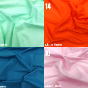 Cotton Polyester Broadcloth Fabric | Mint | Orange | Peacock | Pink
