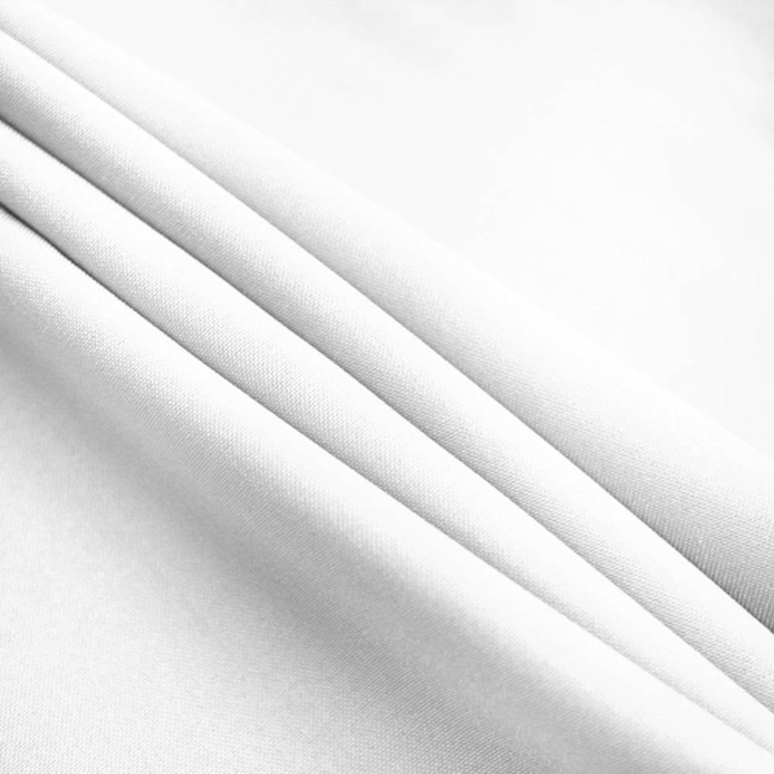 White Solid Poly Poplin Fabric by the Yard ''60 Etsy