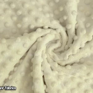 New Ivory Polka Dot Minky Fabric By The Yard | Wholesale Price Ultra Soft Fleece Fabric | 60” Wide
