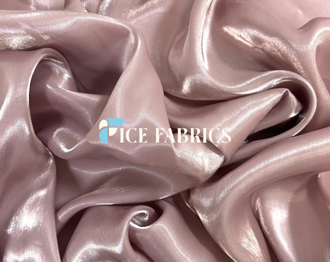 Dusty Rose Iridescent Reflective Liquid Chiffon Fabric By The Yard (60” Wide) Crystal Chiffon Fabric Prom and Wedding dress