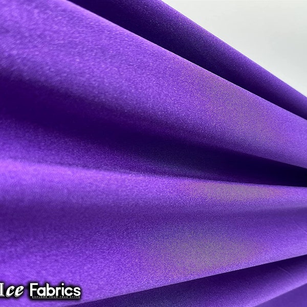 Purple Shiny Nylon Spandex Fabric By The Yard | 4 Way Stretch Fabric | Swimsuit Fabric | Dress, Tablecloth
