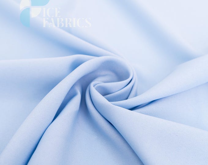 Baby Blue Solid Poly Poplin Fabric by the Yard for Clothing, Crafts and Decorations | Poplina Luxe