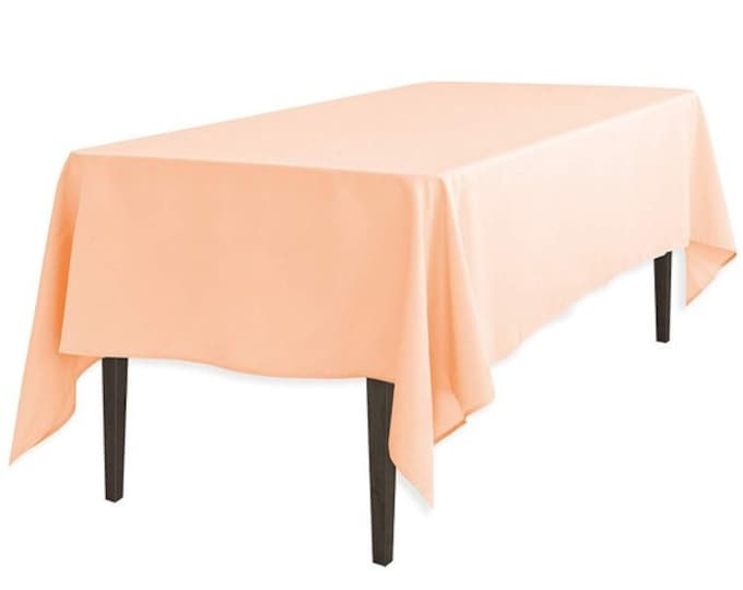 NEW 58" x 120-Inch Rectangular Polyester Tablecloth Peach Decoration fashion party outdoor tablecloths runners decor