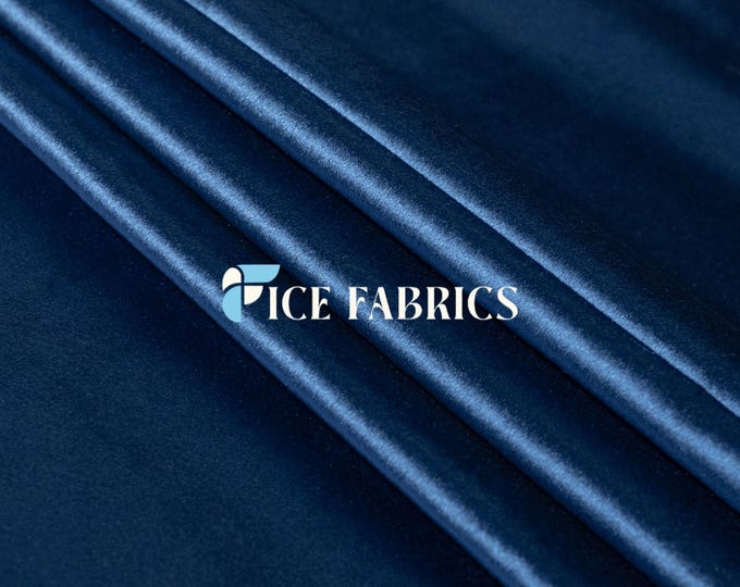 Royal Blue Royal Soft Velvet Upholstery Fabric by the Yard – Heavy Weight Fabric for Sofa, Couch, Chair, Drapery, Curtains, and Home Décor