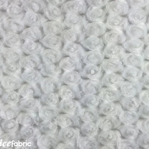 Tessuto Minky Rosette Rosa Avorio tagliato a misura / Tessuto elasticizzato a 4 vie / Tessuto Ultra Super Soft / Tessuto a trama peluche Wide Swirl da 58 &quot;
