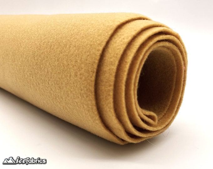 Lt Camel Acrylic Felt Fabric By The Yard | Crafts Fabric | 72” Inches Wide | Thick Acrylic Felt Fabric