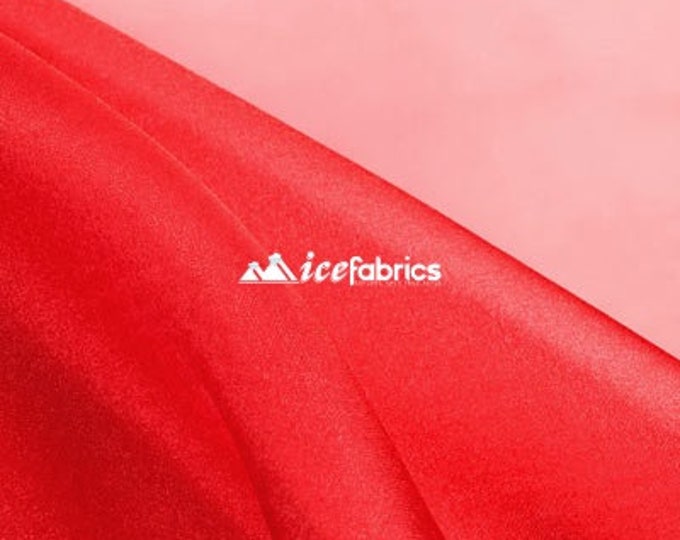 Red_ Crystal Sheer Organza Fabric By The Yard and By The Roll- for Decorations, Fashion Dress
