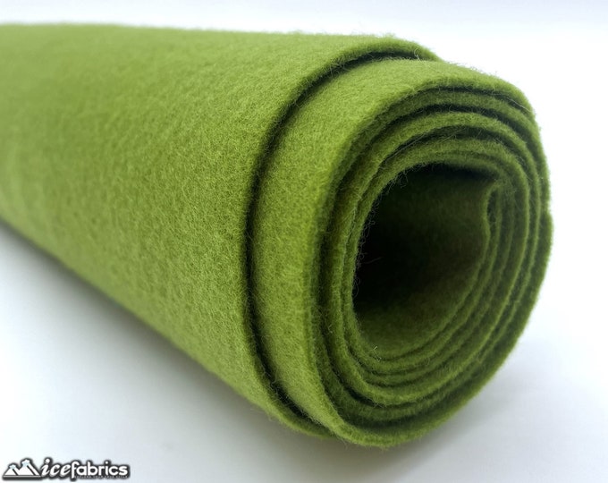 Olive Acrylic Felt Fabric By The Yard | Crafts Fabric | 72” Inches Wide | Thick Acrylic Felt Fabric