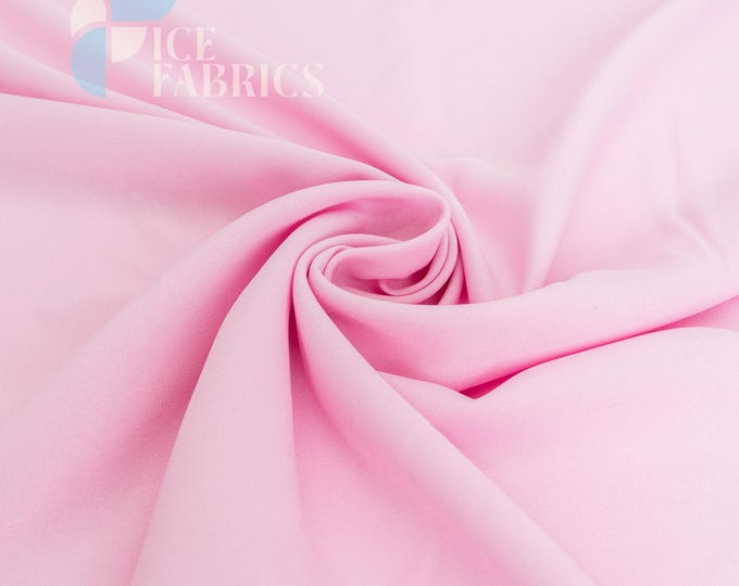 Light Pink Solid Poly Poplin Fabric by the Yard for Clothing, Crafts and Decorations | Poplina Luxe