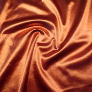 Copper CHARMEUSE Stretch Satin Fabric By The Yard// Stretch CHARMEUSE Satin For Dresses, Decorations, Craft Project, Event Decor, Garments