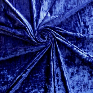 Royal Blue Stretch Fabric// Tejido de terciopelo triturado estirado de alta calidad cortado a medida//58,60 Ancho para vestidos, DECORACIONES, faldas, botas, bolso