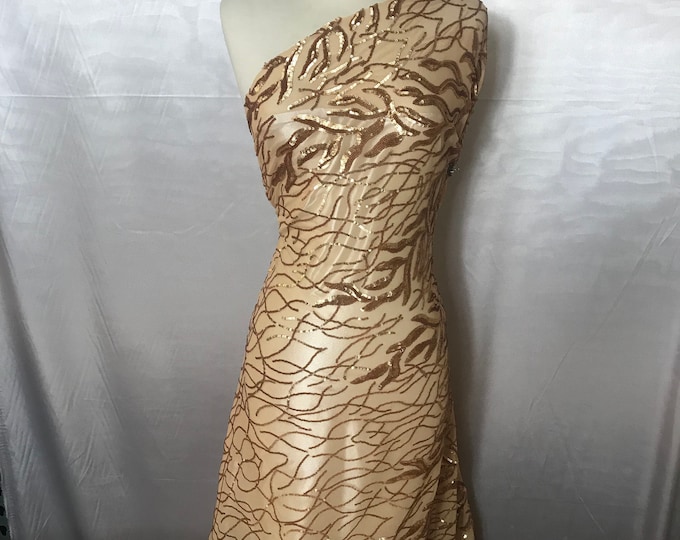NEW Gold 4 WAY STRETCH Sequins On A Mesh Lace By The Yard.Wedding Prom dresses Tablecloths,Decoration,fashion Embroidery Night gowns,Skirts