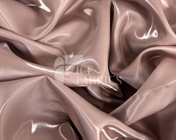 Rose Gold Reflective Liquid Thick Silky Satin Fabric - 58” Wide Shiny Two-Tone Satin Fabric - Bridal Satin Fabric for Dress, Decoration
