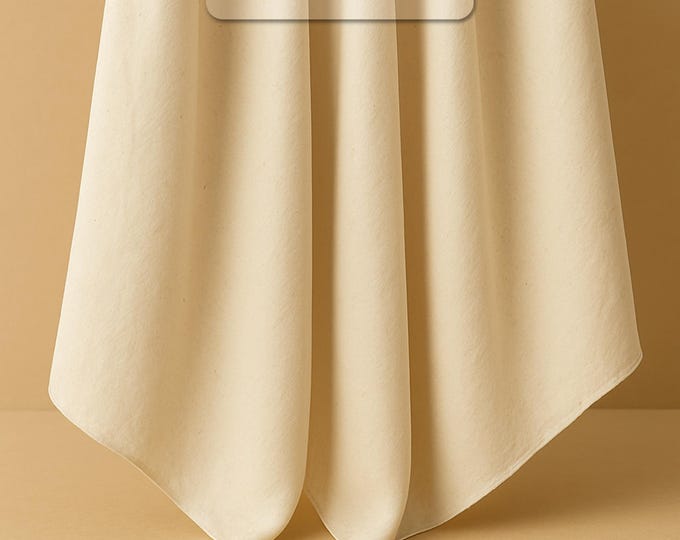 Unbleached Cotton Muslin Fabric by the Yard – Natural Soft Cotton for Drapery, Curtains, Clothing, Baby Apparel, Skirts & Home Décor
