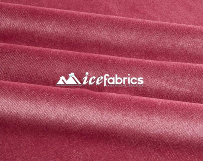 Smooth Mauve 4 Way Stretch Velvet Fabric By The Yard | Polyester Spandex Fabric | for Dress, tablecloth, Drapery | VelvetFlex