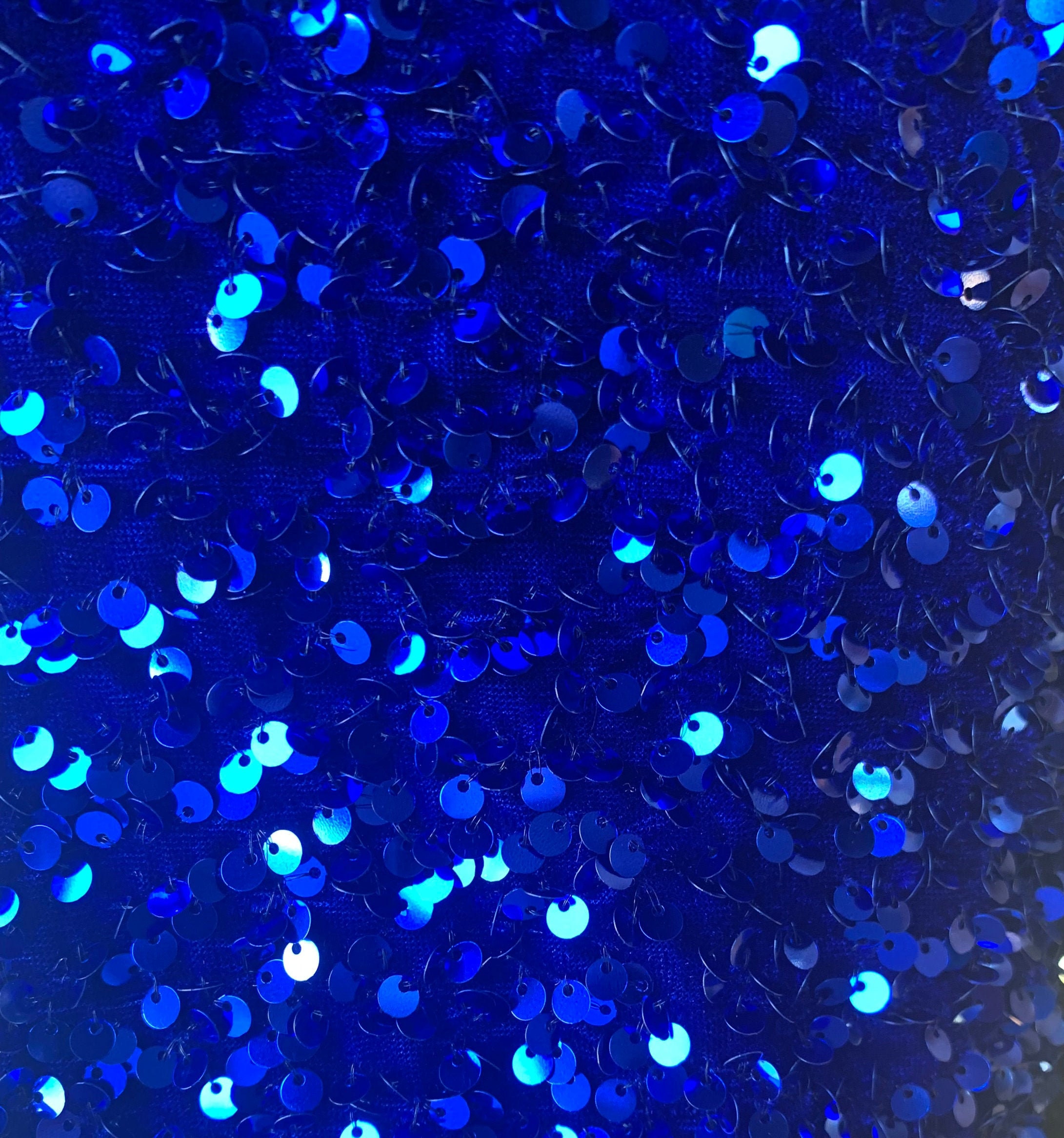 Royal Blue Sequin Fabric by the Yard/ Sequin Stretch Velvet Fabric/  Embroidered Lace Fabric / Blue Spandex Velvet Fabric With Sequin -   Canada