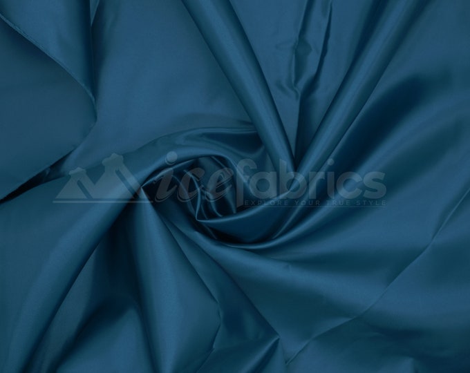Teal Silky Bridal Satin Fabric By The Yard _ Charmeuse Thick Heavy Satin Fabric_ 60" wide_ Wholesale Price