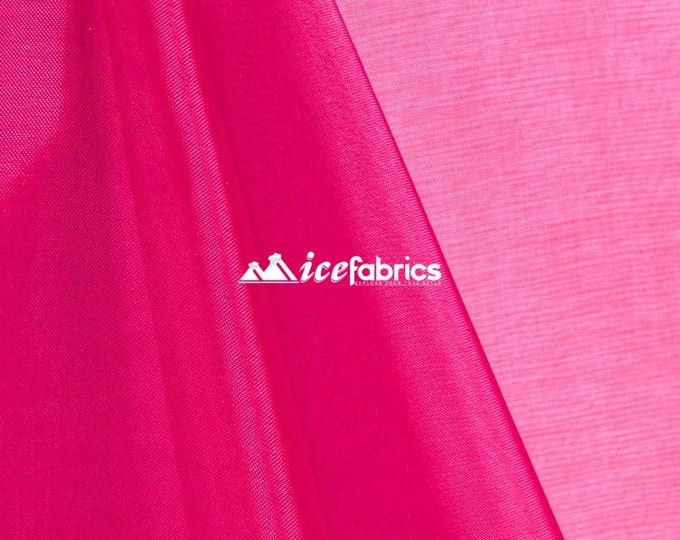 Fuchsia _ Crystal Sheer Organza Fabric By The Yard and By The Roll- for Decorations, Fashion Dress