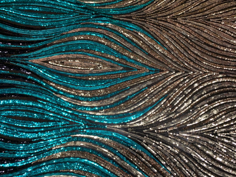 Elegant Wavy Sequins_ Embroidery 4 Way STRETCH SEQUINS Etsy