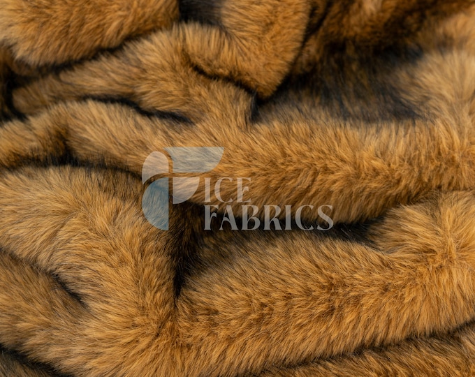 Brown Arctic Short pile Faux Fur Fabric By The Yard - Two Tone Fake Fur Fabric - Upholstery Fabric, Jacket, Coats