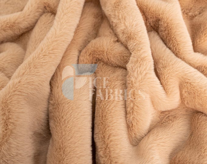 Mojave Bunny Faux Fur Thick Minky Fabric By The Yard | Ultra Soft 0.5" Short Pile Rabbit Fur Fabric | 60" Wide Minky Rabbit Fur | BunnySoft