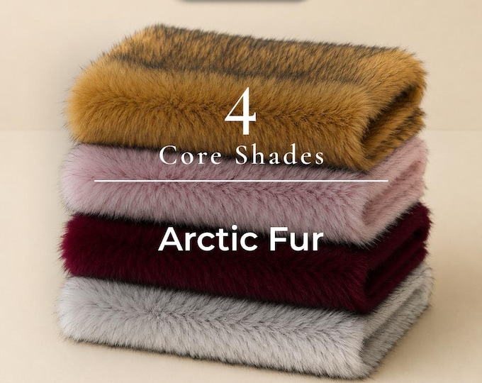 Arctic Short pile Faux Fur Fabric By The Yard - Two Tone Fake Fur Fabric - Upholstery Fabric, Jacket, Coats