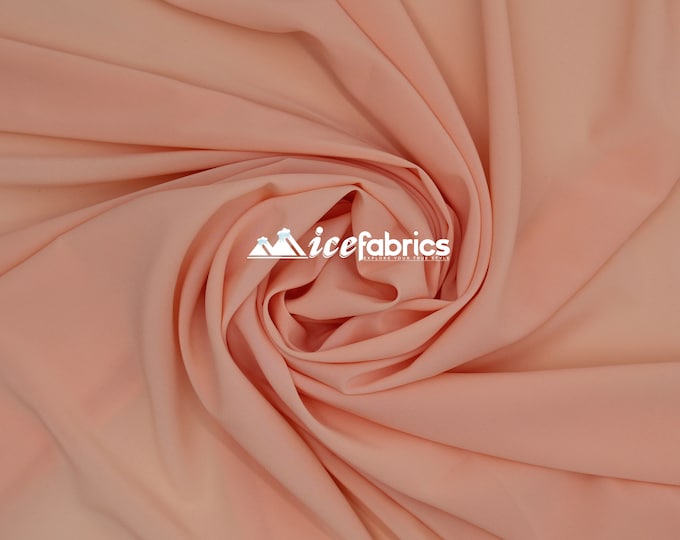 Peach_ Silky Stretch Chiffon Fabric- By The Yard- %10 Spandex Chiffon Sheer- Used for Decorations, Dresses, Face Masks, and much more.