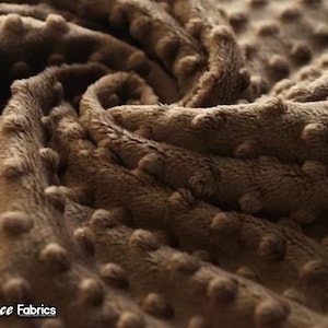 New Brown Polka Dot Minky Fabric By The Yard | Wholesale Price Ultra Soft Fleece Fabric | 60” Wide