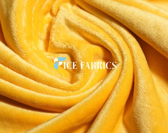 Yellow New Faux Fur | Yellow Fleece Minky Fabric By The Yard | Faux Fur Fabric | 58’’ Wide | Thick and Soft
