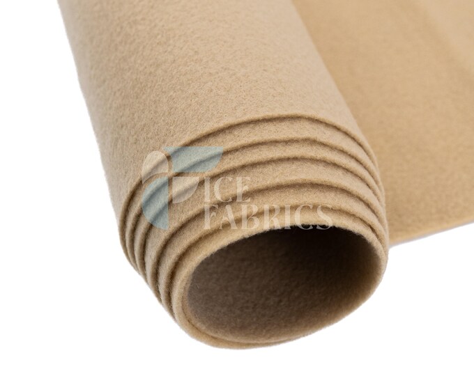 Taupe Acrylic Felt Fabric By The Yard | Crafts Fabric | 72” Inches Wide | Thick Acrylic Felt Fabric