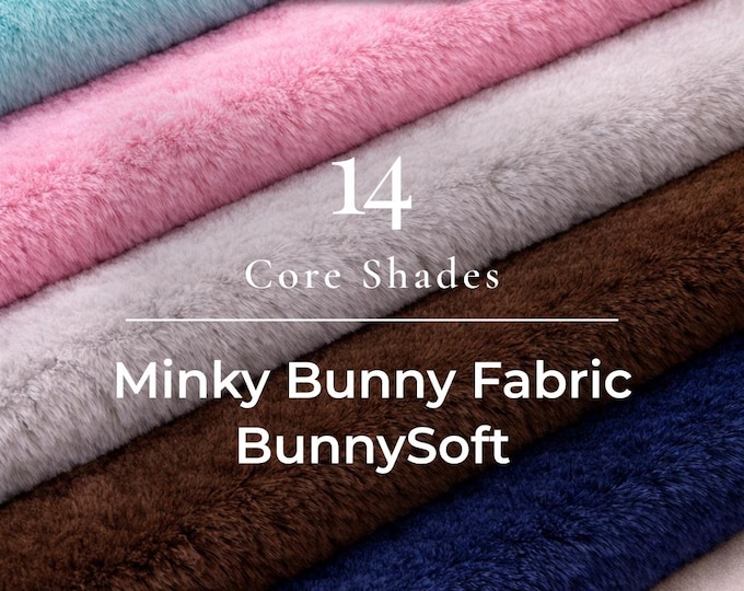 Bunny Faux Fur Thick Minky Fabric By The Yard | Ultra Soft 0.5" Short Pile Rabbit Fur Fabric | 60" Wide Minky Rabbit Fur